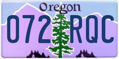 OR license plate 072RQC