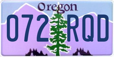 OR license plate 072RQD