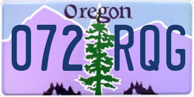 OR license plate 072RQG