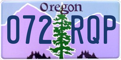 OR license plate 072RQP