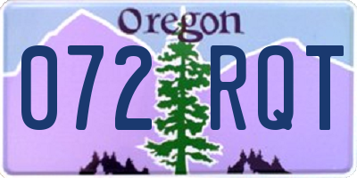 OR license plate 072RQT