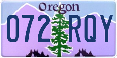 OR license plate 072RQY