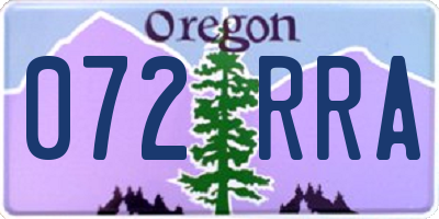 OR license plate 072RRA