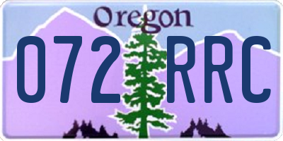 OR license plate 072RRC