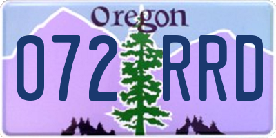 OR license plate 072RRD