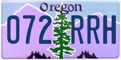 OR license plate 072RRH
