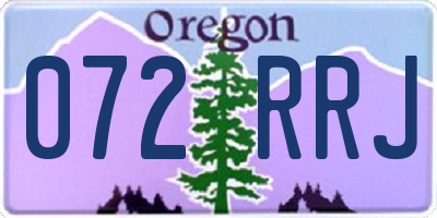OR license plate 072RRJ