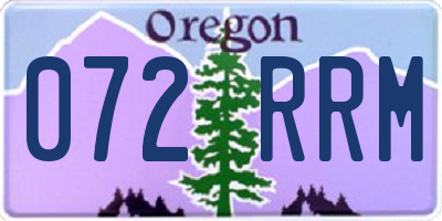 OR license plate 072RRM
