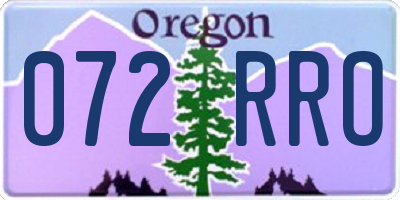 OR license plate 072RRO