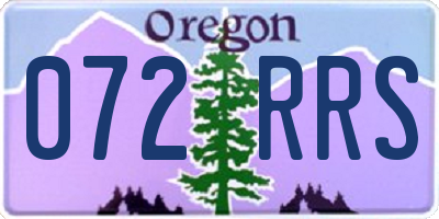OR license plate 072RRS