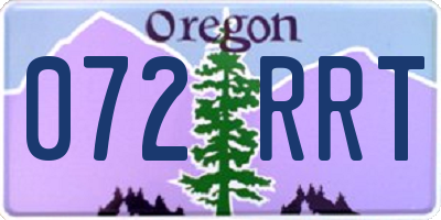 OR license plate 072RRT