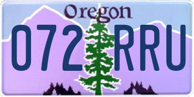 OR license plate 072RRU