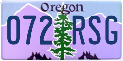 OR license plate 072RSG