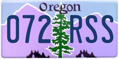 OR license plate 072RSS