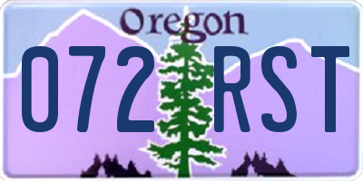 OR license plate 072RST