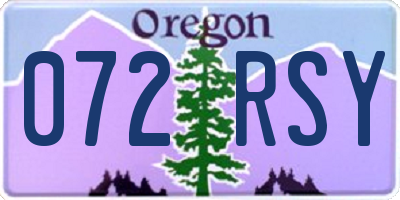 OR license plate 072RSY
