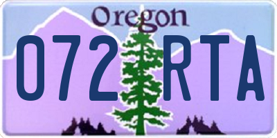 OR license plate 072RTA