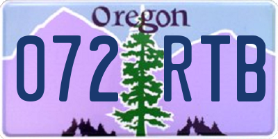 OR license plate 072RTB