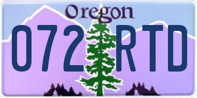 OR license plate 072RTD
