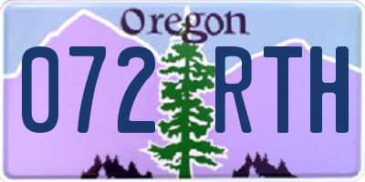 OR license plate 072RTH