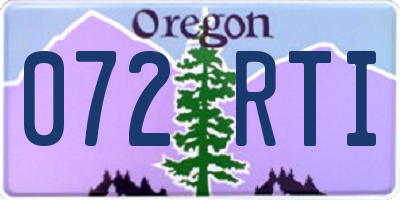 OR license plate 072RTI