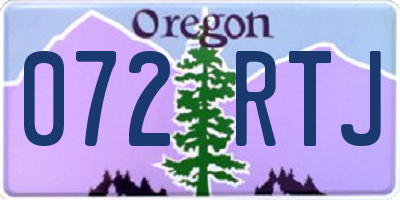 OR license plate 072RTJ
