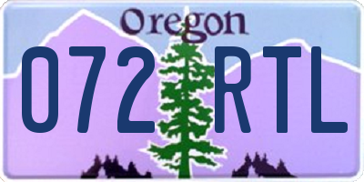 OR license plate 072RTL