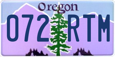 OR license plate 072RTM