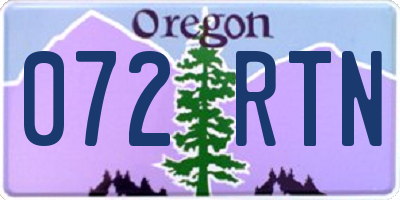 OR license plate 072RTN