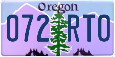 OR license plate 072RTO