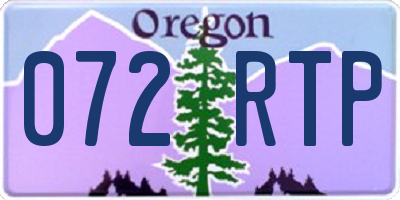 OR license plate 072RTP