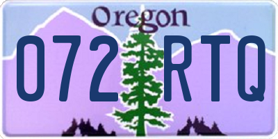 OR license plate 072RTQ