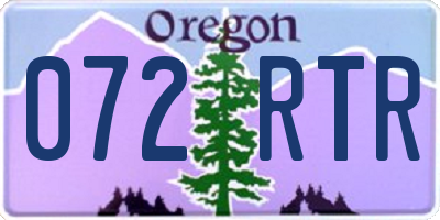 OR license plate 072RTR