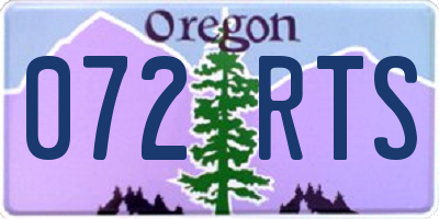 OR license plate 072RTS