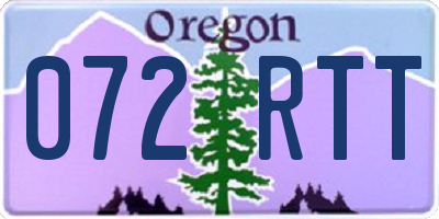 OR license plate 072RTT