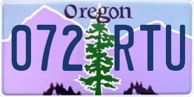 OR license plate 072RTU