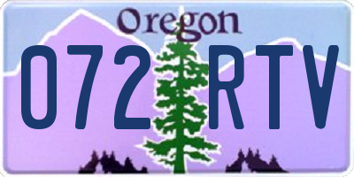 OR license plate 072RTV