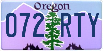 OR license plate 072RTY