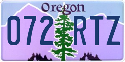 OR license plate 072RTZ