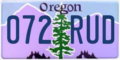 OR license plate 072RUD