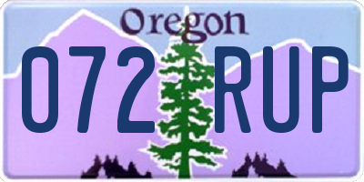 OR license plate 072RUP
