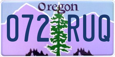 OR license plate 072RUQ