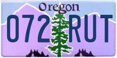 OR license plate 072RUT