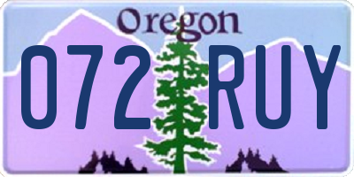 OR license plate 072RUY