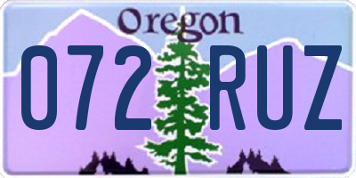 OR license plate 072RUZ