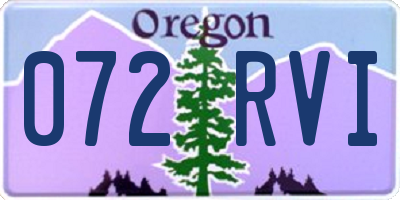 OR license plate 072RVI