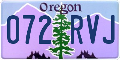OR license plate 072RVJ