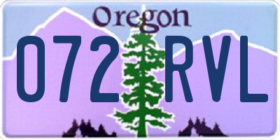 OR license plate 072RVL