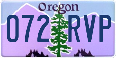 OR license plate 072RVP