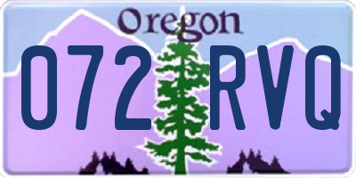 OR license plate 072RVQ